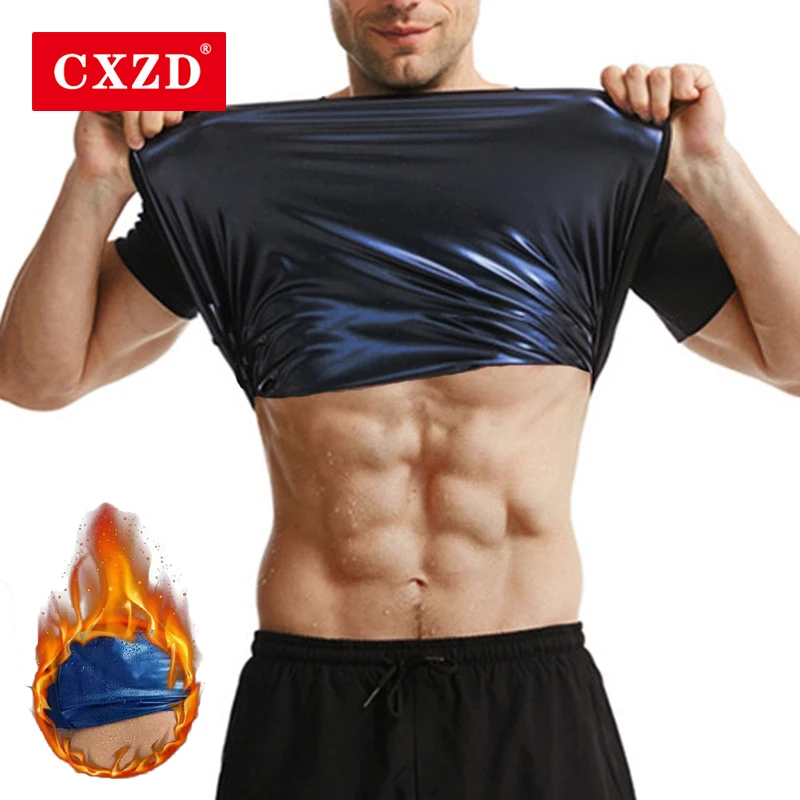 

Мужская компрессионная рубашка CXZD, с ионным покрытием для сауны, для сжигания жира, для тренажерного зала, фитнеса, для похудения