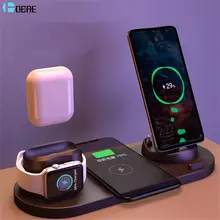 DCAE 6 in 1 Wireless Charger Dock Station for iPhone/Android/Type-C USB Phones 10W Qi Fast Charging For Apple Watch AirPods Pro