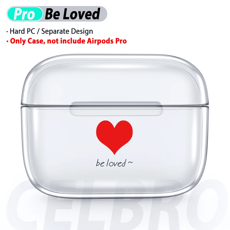 Прозрачный чехол-накладка для AirPods Pro, Жесткий ПК, Cristal, милый мультяшный протектор для наушников Air Pod Pro 3, чехол для AirPods Box - Цвет: Beloved
