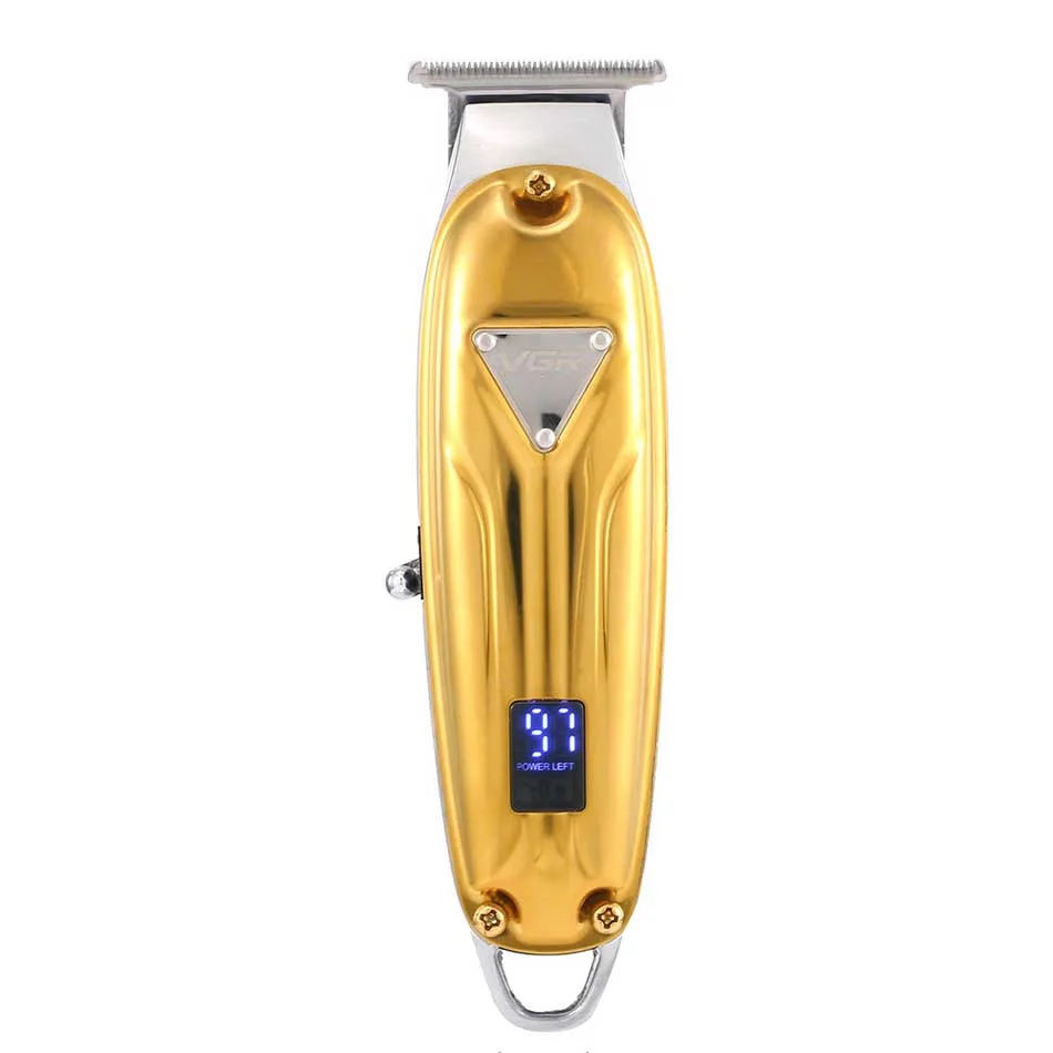 

VGR hair trimmer LCD USB rechargeable hair clipper oilhead clipper hair carving push white haircut machine beard trimmer