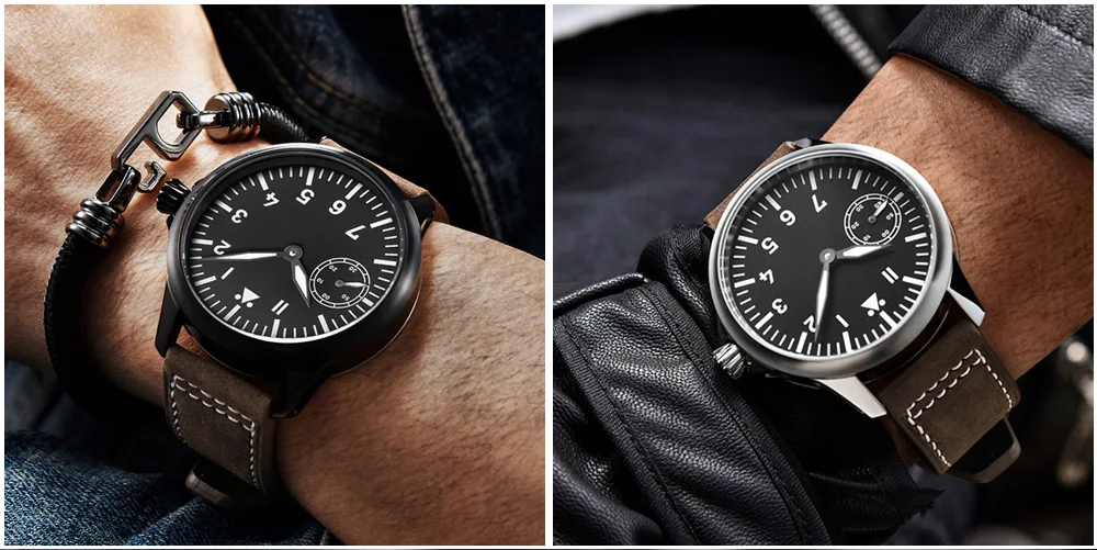 Роскошный бренд Debert45mm сапфировое стекло Мужские механические часы ST3600, 6497 механизм 316L корпус из нержавеющей стали светящийся
