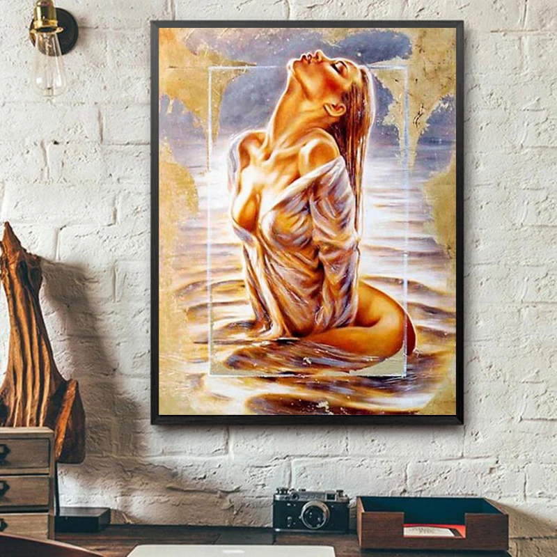 DIY 5D Алмазная мозаика сексуальная леди в воде ручная работа алмазная живопись