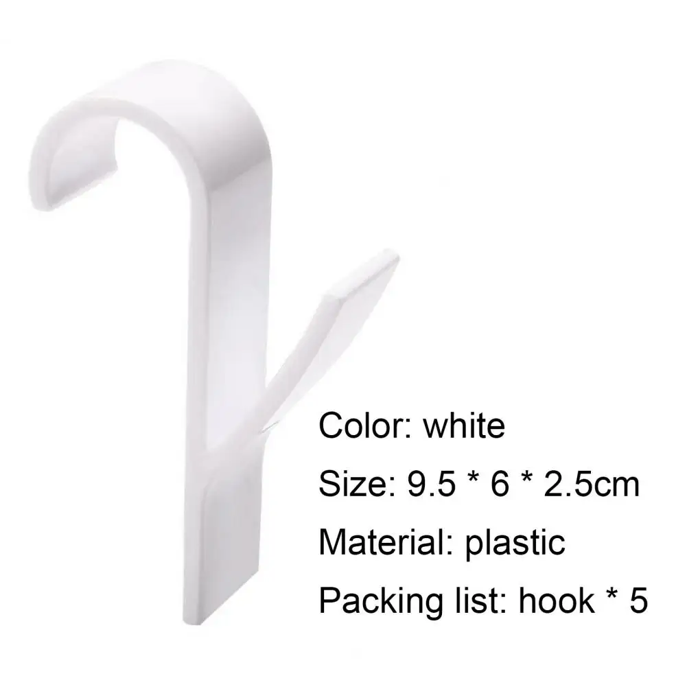 

5Pcs Hook Punch-free Creative Plastic Clothes Wardrobe Storage Rack for Home