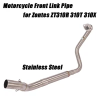 for zontes zt310r 310t 310x until 2020 motorcycle front link pipe stainless steel set system non destructive installation escape