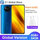 Смартфон Xiaomi POCO X3 NFC глобальная версия дюйма, 6 ГБ, 64 ГБ, Восьмиядерный процессор Snapdragon 732G, 6,67 Гц, 120 дюйма, 64-мегапиксельная четырехъядерная камера мАч