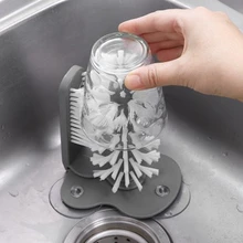 싱크대 흡입 컵 청소 브러시, 아기 젖꼭지, 빨대 스크러버, 유리병 브러시 컵, 음료 머그잔 브러시, 주방 청소 도구, 2 in 1
