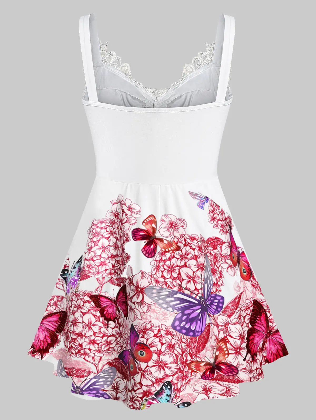 ROSEGAL размера плюс с цветочным принтом в виде сердца и кружевным воротником Панель