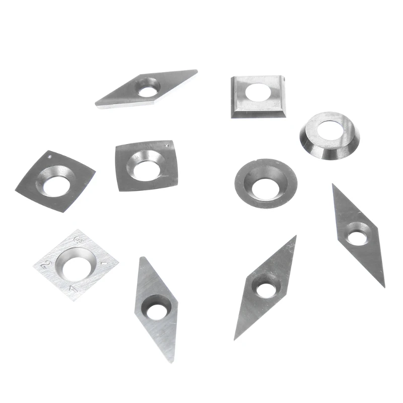 

10 Piece/Set Lathe Tools Cutters Diamond Square Round Blades High Hardness Tool Safe Practical Blades Woodworking