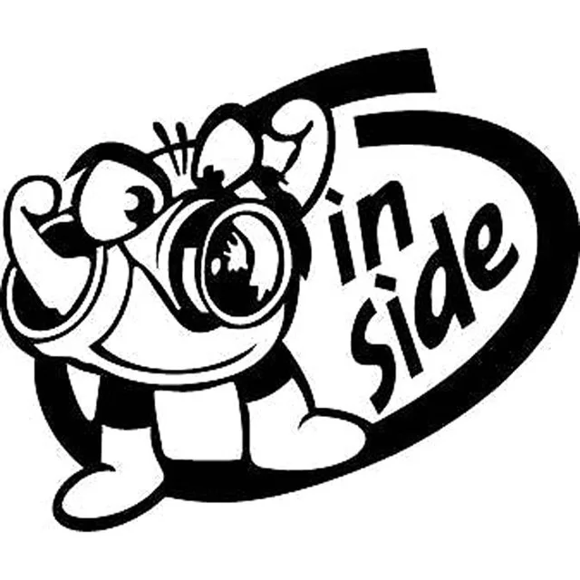 

18x15.1CM TURBO INSIDE Originality Vinyl Decal Black/Silver Car Sticker