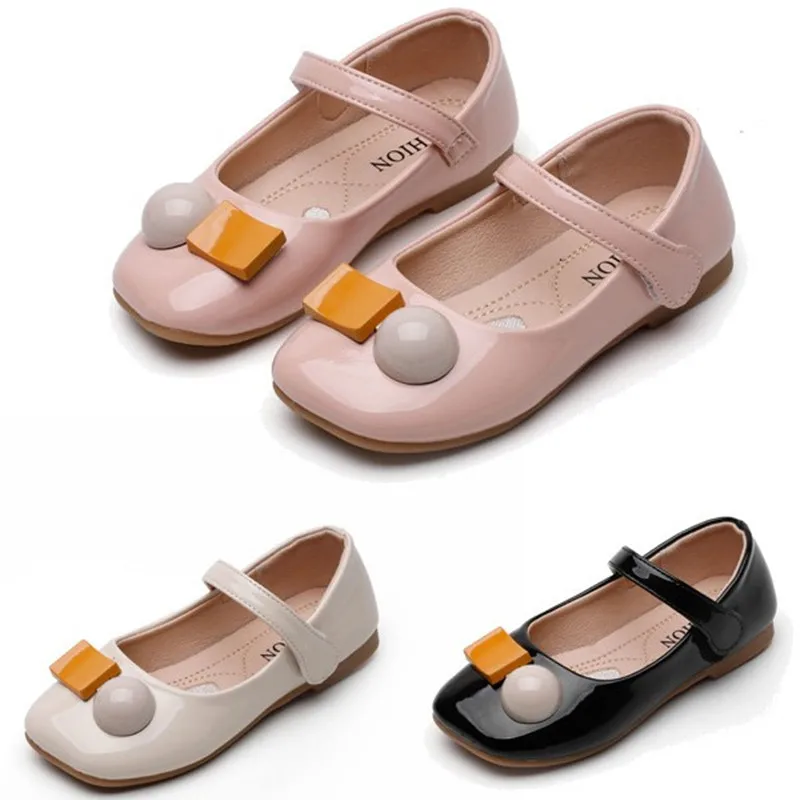 

Black beige pink Cute Daisy Princess Shoes Kids Soft sole Candy-colored girls' leather shoes Children chaussure fille 3 4 5-13T