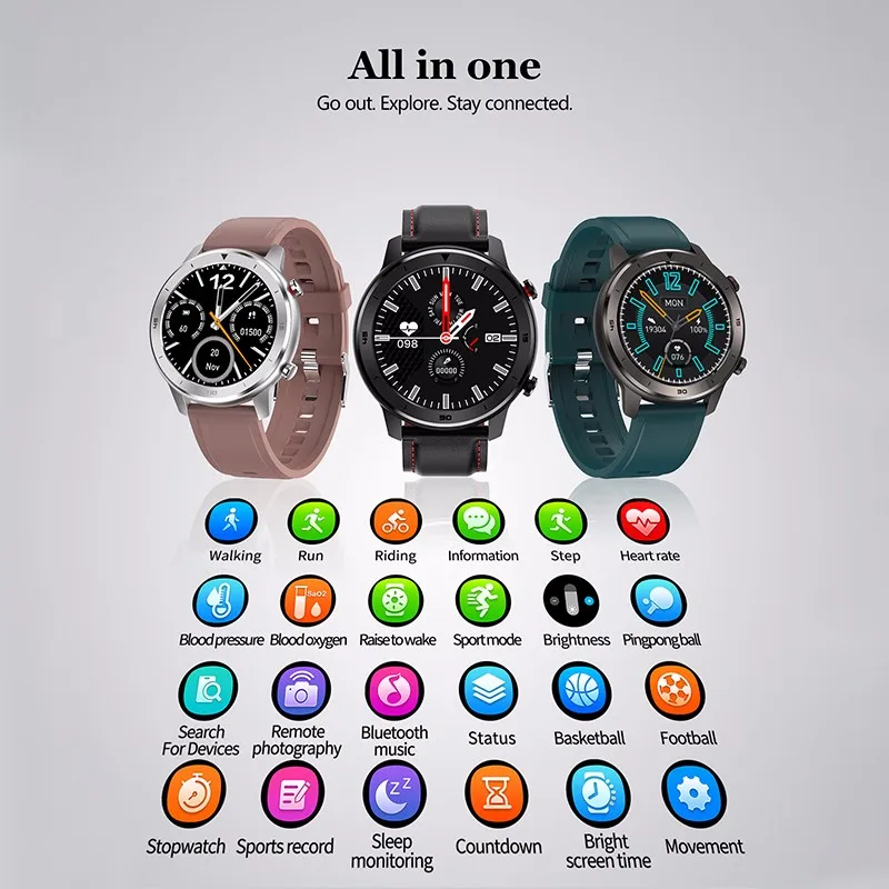 

New i9 Smart Watch Full Touch Round Screen Bluetooth Call Smartwatch Men Women Sports Fitness Waterproof Watch PK L13 GT2