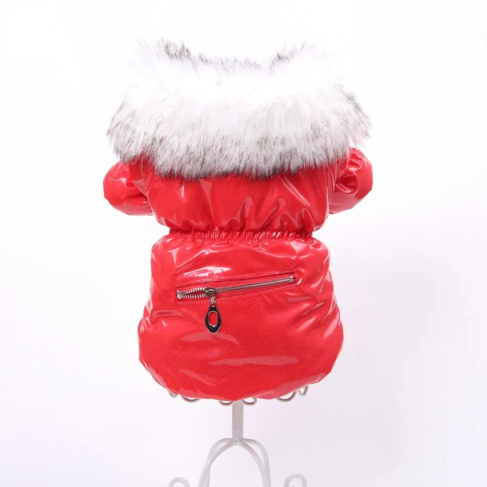 

New PU Leather Dog Cat Coat Jacket with Zipper Pocket Design Pet Puppy Dress Hoodie Warm Clothes Apperal 6 Sizes 3 Colours
