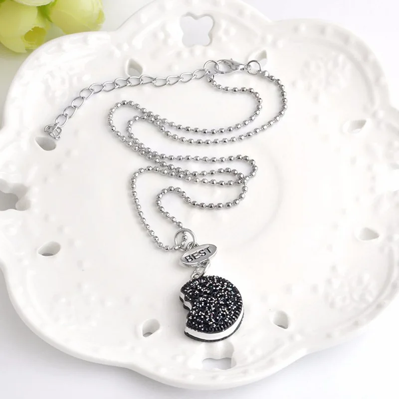 Комплект из 2 штук: мини-печенье Oreo и кулон с кофе на ожерелье для женщин - лучшей подруги BFF-шокера, украшения для дружбы с едой.