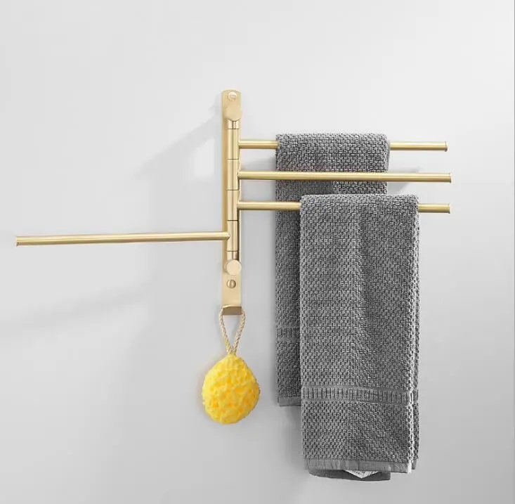 Золотая Скандинавская латунная вешалка для полотенец из матовой латуни