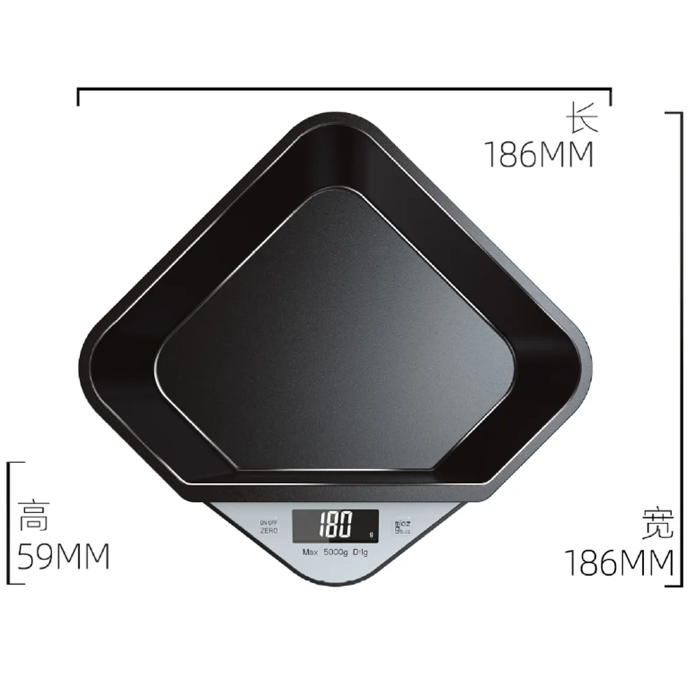 

Kitchen Scale Digital Electronic Weighing Scale Coffee Scale Household Baked Food Scale Tray Scale 5KG/1g Cat Dog Pet Scale