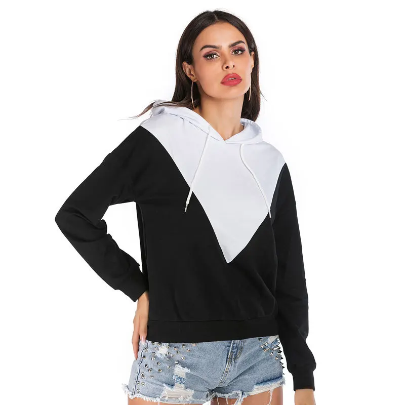 

Ymwmhu New Arrival Autumn Women Hoodies White and Black Fashion Hooded Sweatshirts Loose Casual Ladies Hoody Korean Clothing