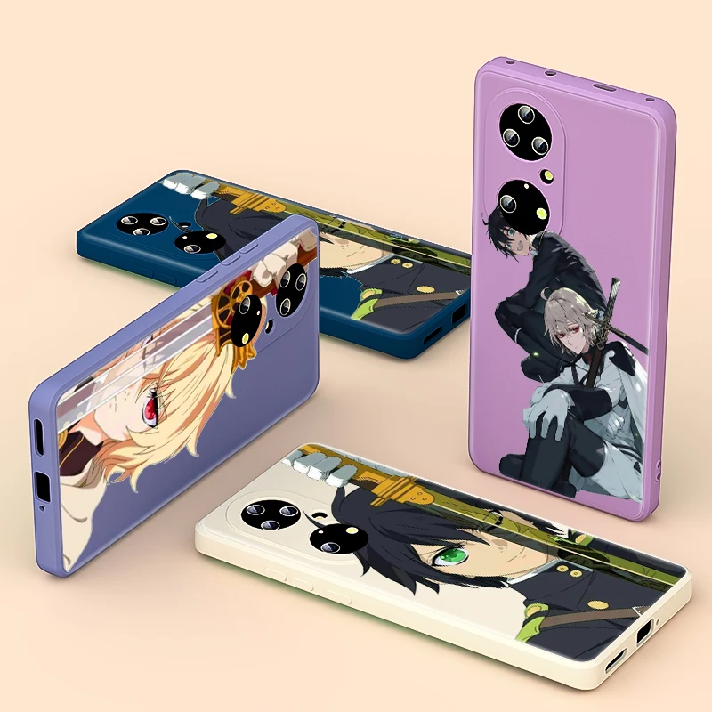 Жидкий силиконовый мягкий чехол Seraph of the End Для Huawei P50 P30 P20 P Smart Z 2021 Pro Plus P40 Lite E 2019