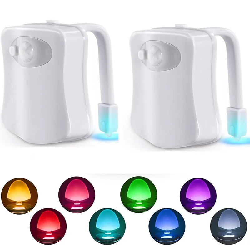 

Toilet Light with Motion Sensor LED 2 PCS Battery Operated Light Toilet Light for Children Parents In The Bathroom Home