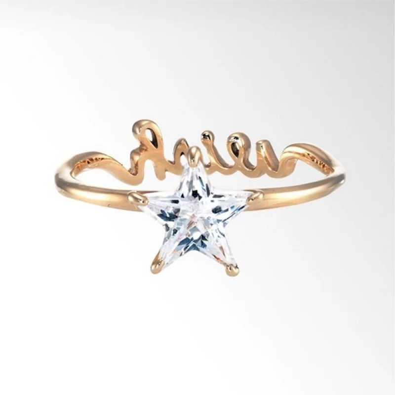 Простые Стильные маленькие свежие ювелирные изделия женские кольца с буквами