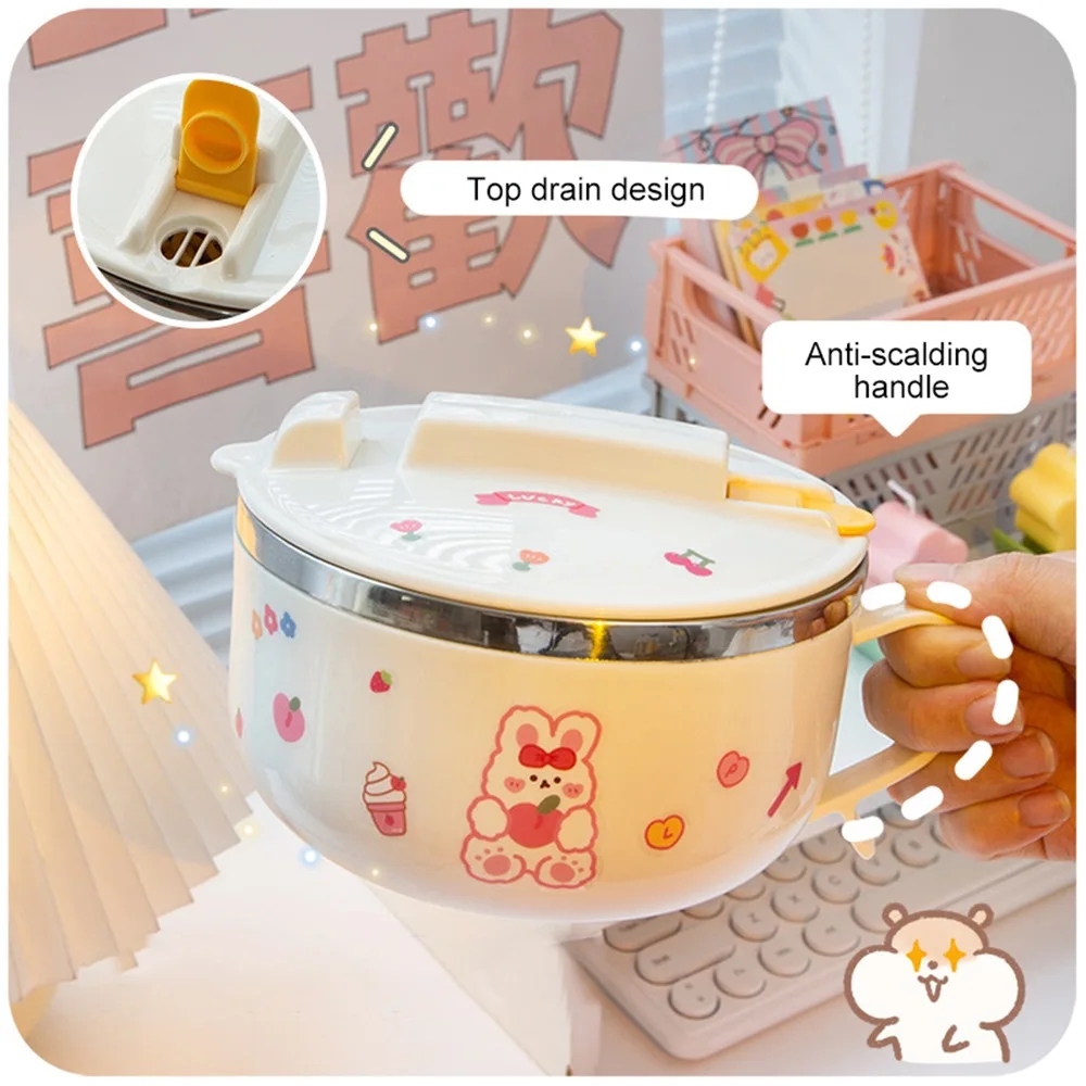 Японский милый набор ланч-боксов милая миска для лапши быстрого - Цена: 941.33