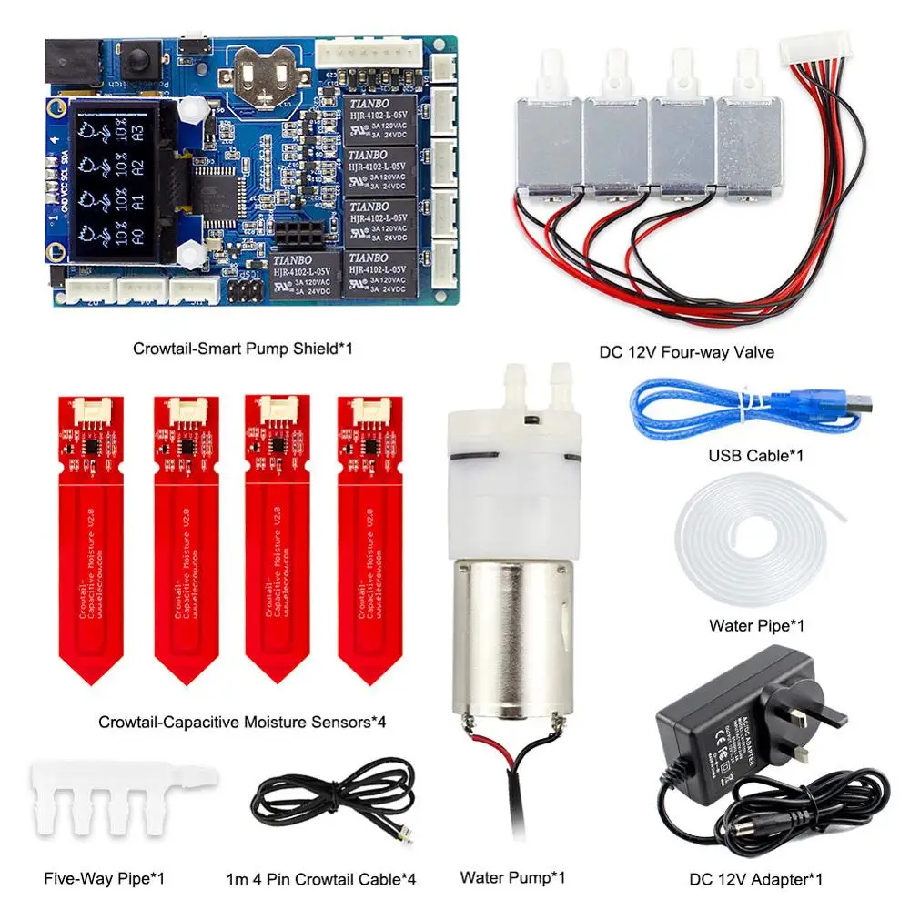 Elecrow автоматический полив растений комплект для Arduino с датчиком влажности почвы