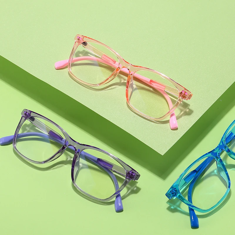 Очки детские с защитой от синего спектра гибкая оправа TR90 0 градусов антибликовые