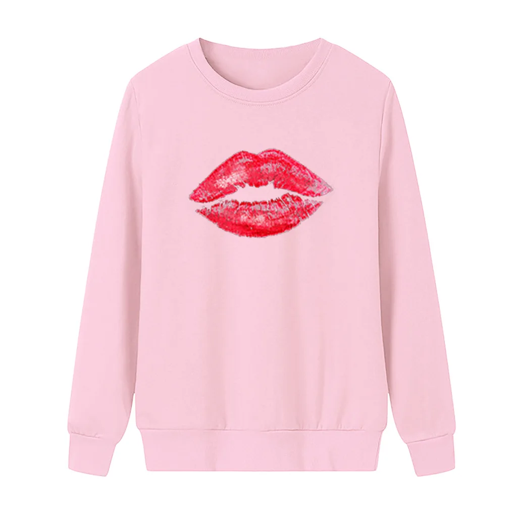 

Spring/Autumn Women Hoodies Streetwear Women Sudaderas Para Mujer Lips Printing Sweatshirt Women Graphic Hoodies
