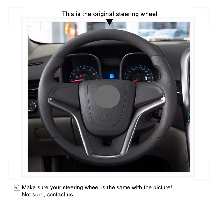 Прошитая вручную черная искусственная кожа Чехол рулевого колеса автомобиля для