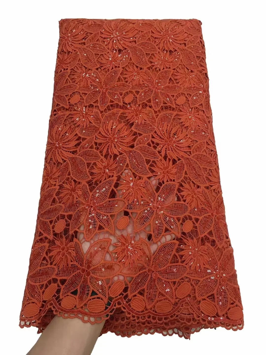 

Новейшая Водорастворимая африканская кружевная ткань с блестками для Нигерии, свадьбы AFM5005