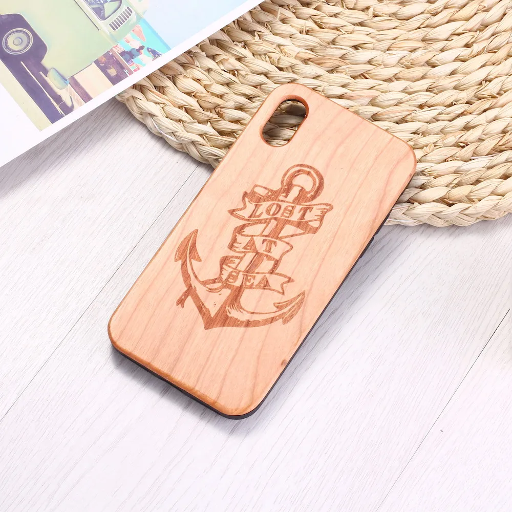

Anchor Sea Sailor maritime Lover Engraved Wood Phone Case Funda For iPhone 12 6S 6Plus 7 7Plus 8 8Plus XR X XS Max 11 Pro Max
