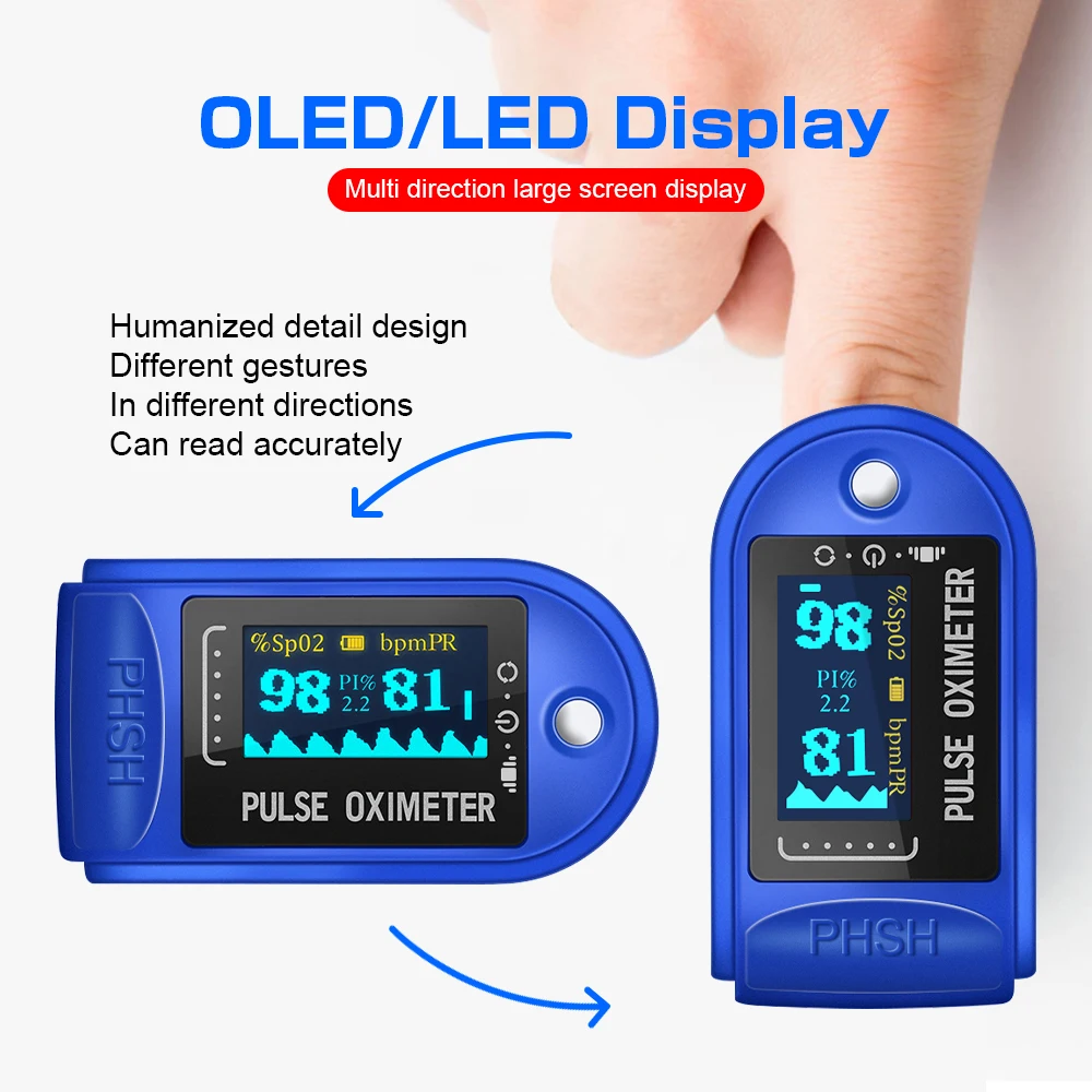 OLED Blood Oxygen Heart Rate Health Diagnostic Monitor Tool Medical Household Digital Fingertip Pulse Oximeter Medical detector