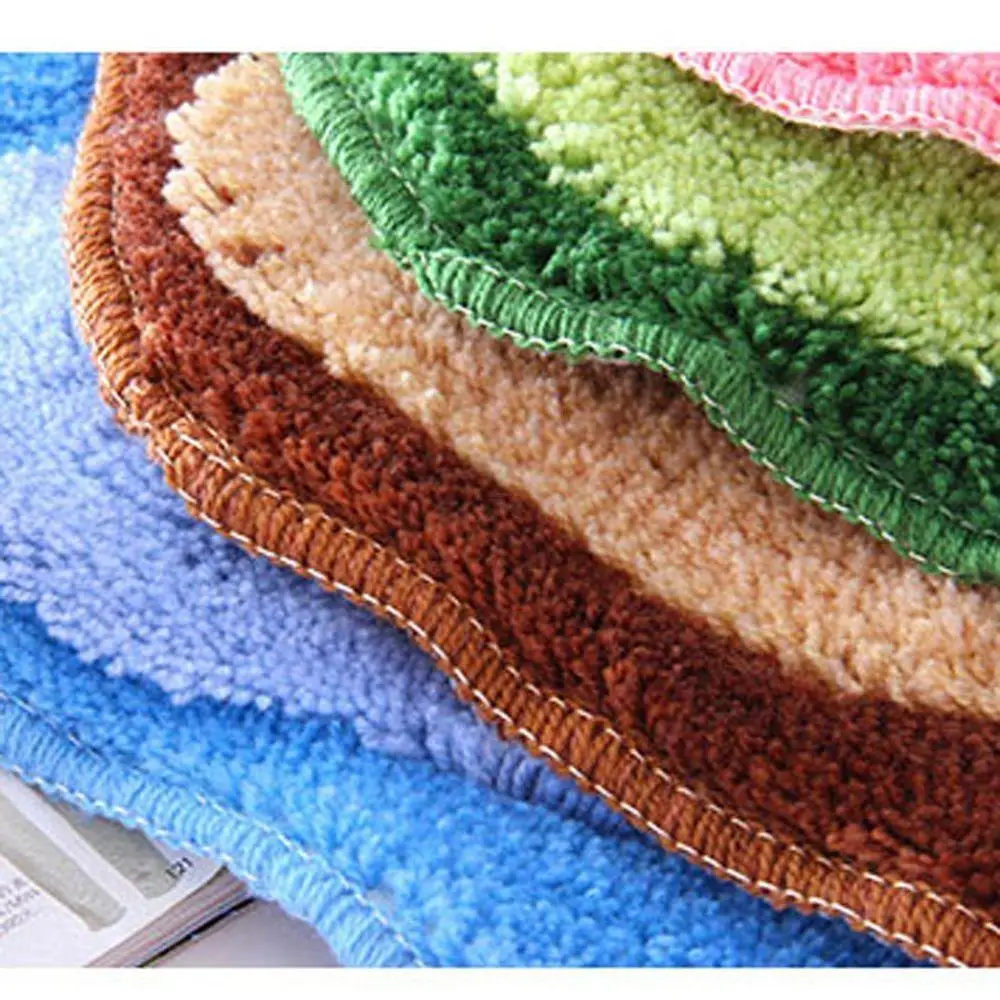 Soft Floor Carpet Knitting Wool Big Feet Pattern Bedroom Anti-slip Mat Brown | Дом и сад