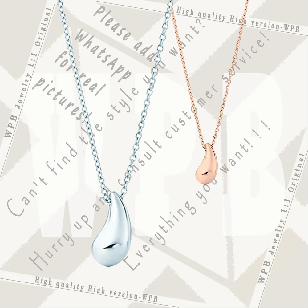 

WPB100%925Necklaces high quality version TIF N original 1:1 "Teardrop Water Drop Pendant" Women Necklaces