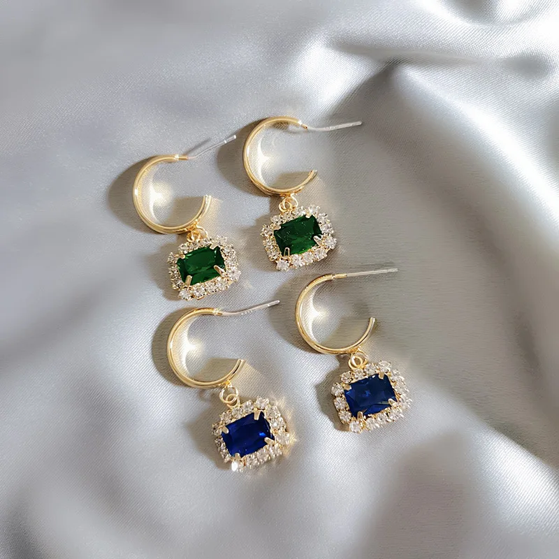 2019 простые металлические геометрические серьги с кристаллами модные