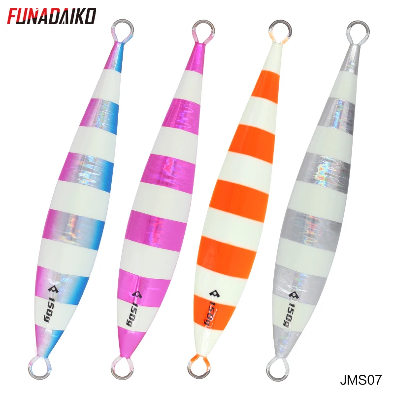 FUNADAIKO новые светящиеся Зебра jigbait вялая блесна, блесна, дергающаяся приманка, Металическая дергающаяся Рыбная приманка ложка джиг kabura 150g 200g 250g 300g 400g Отсадочная машина