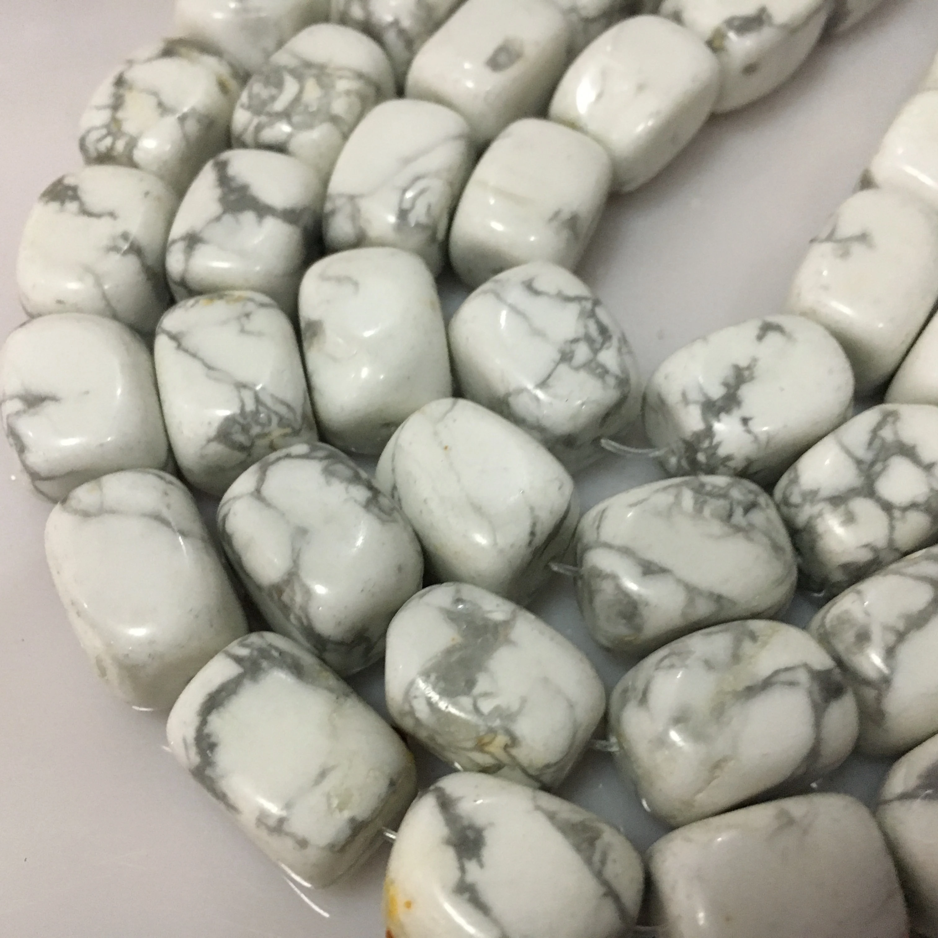 Белый Howlite Cuboid 12x16 мм натуральный драгоценный камень | Украшения и аксессуары