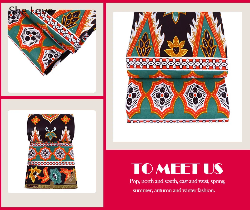 Девушка любит 1 ярд Анкара Африканский батик ткань настоящий воск полиэстер