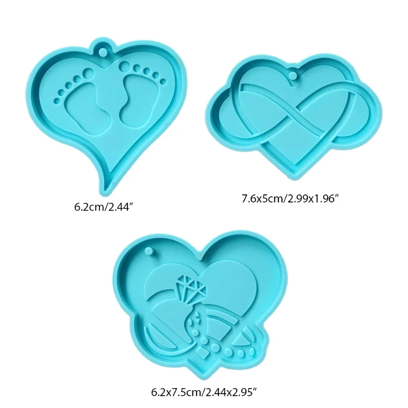 

DIY Love Series Keychain Pendant Silicone Epoxy Mold Jewelry Crafting Mould for Valentine Love Gift Craft