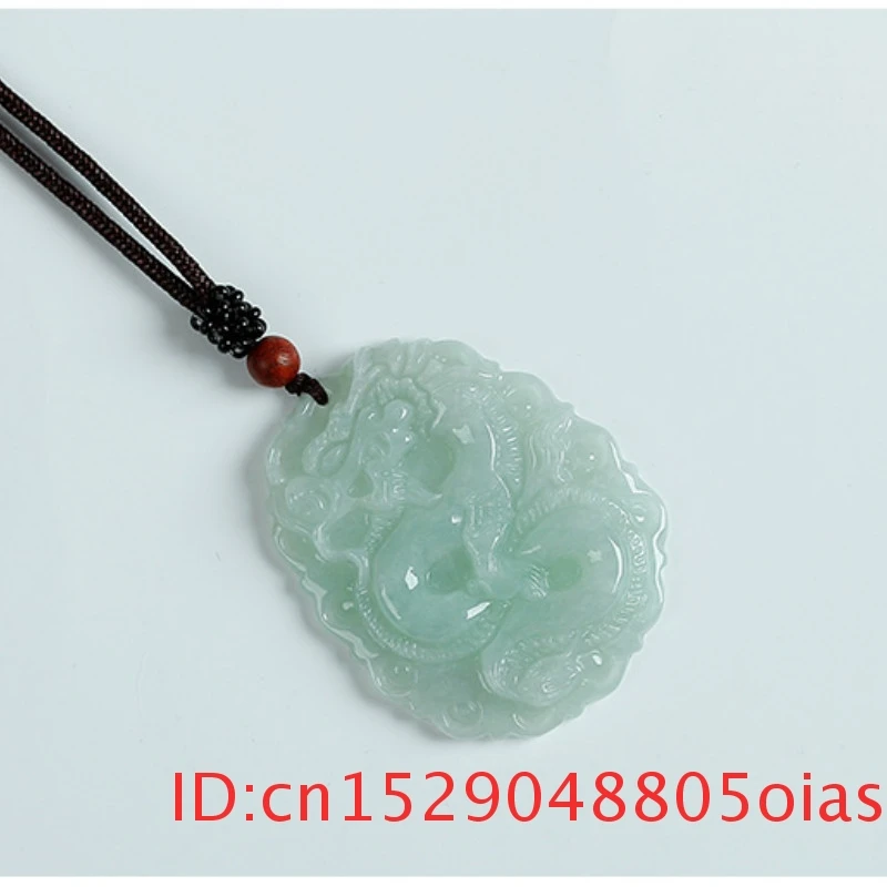 Жадеит изумруд китайский Нефритовый дракон кулон ожерелье Шарм ювелирные