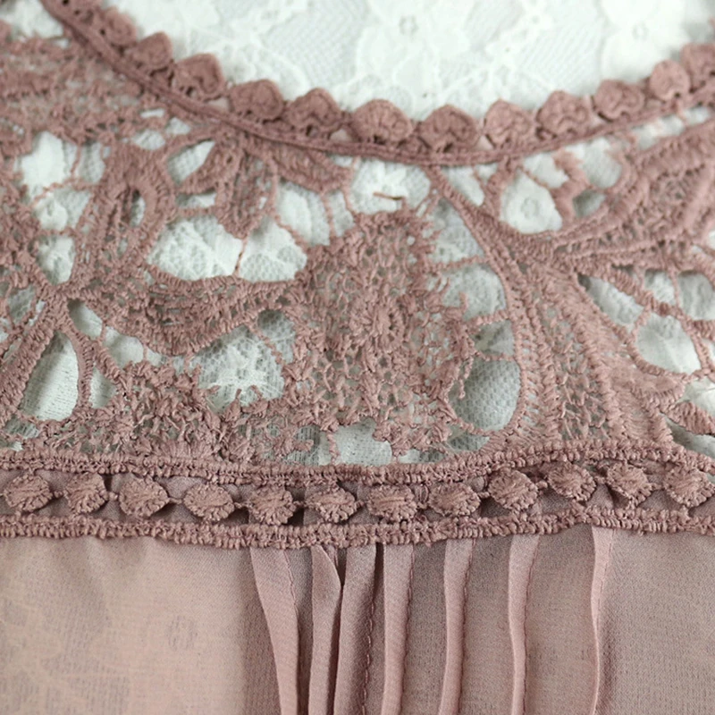 Новинка 2019 осенняя модная Кружевная блуза для женщин одноцветная с длинным