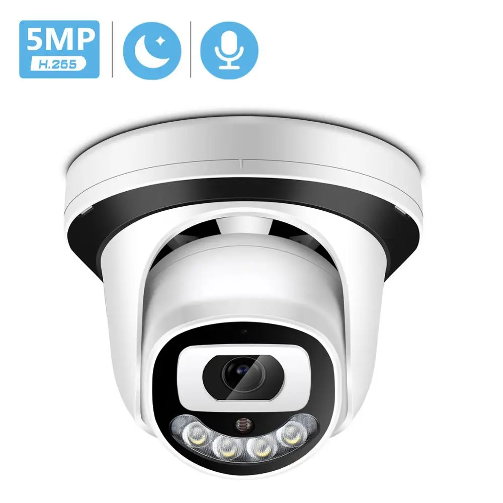 5MP 3MP Dome IP Camera Human Alert 48V POE DC12V Security CCTV Audio Infrared Vision 1080P RTSP Xmeye P2P Wired | Безопасность и