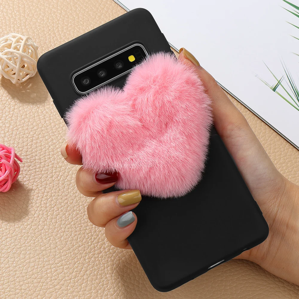 Милый пушистый чехол LAPOPNUT с объемным изображением сердца для Samsung Galaxy S20 Ultra S9 Plus S10
