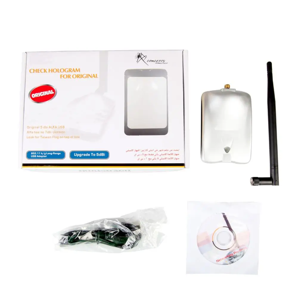 Wi Fi адаптер Сетевая карта Realtek RTL8187L чипсет 2000 МВт Беспроводная USB с антенной 5dbi на