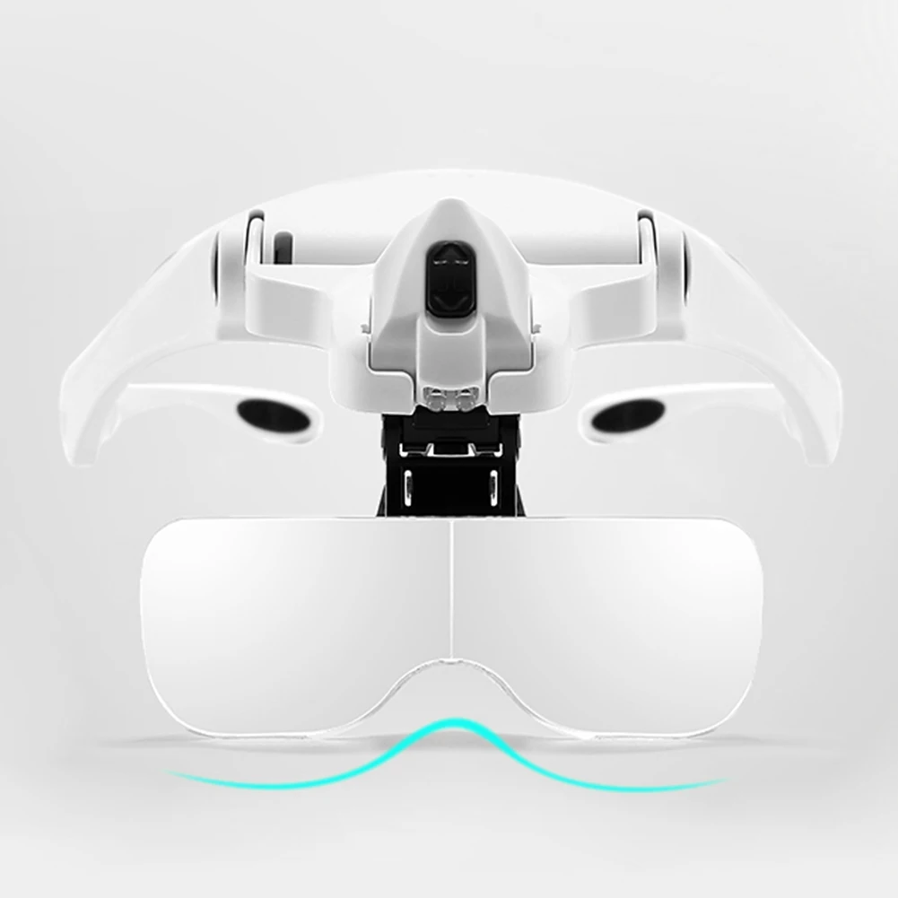 

1.0X/1.5X/2.0X/2.5X/3.5X 5 Lens Magnifying Glasses Eyewear Loupe with LED Lights Multifunctional Loupe Welding Magnifying Glass