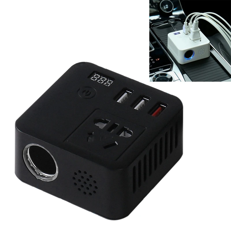 150W 12V to 220V Car Power Inverter Converter 12V/24V Universal Digital Charger Adapte | Inverters