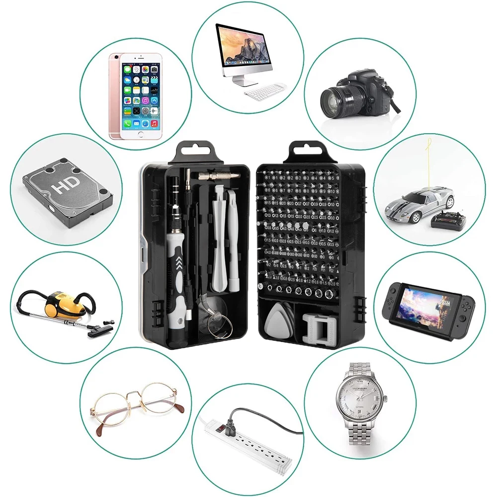 Набор прецизионных многоцелевых отверток-звездочек 115 в 1 для разборки