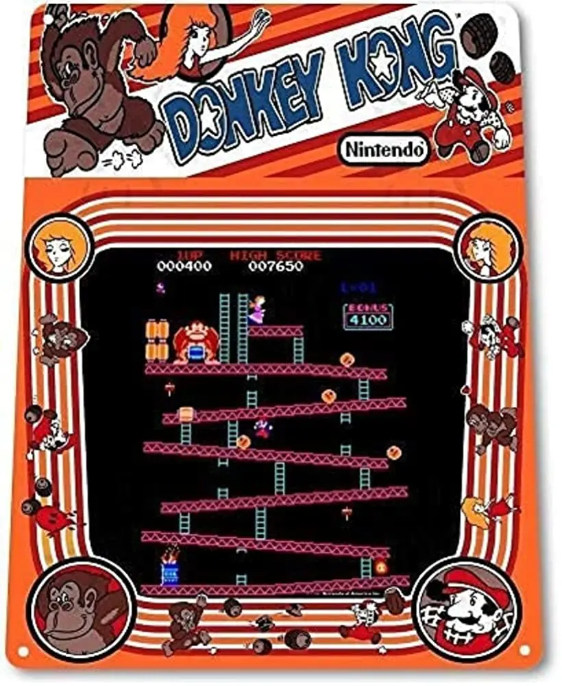 

Great Tin Sign Aluminum Metal Sign 12"x 8"Donkey Kong Arcade Marquee Game Plaque Poster for Cafe Bar Pub Home Wall