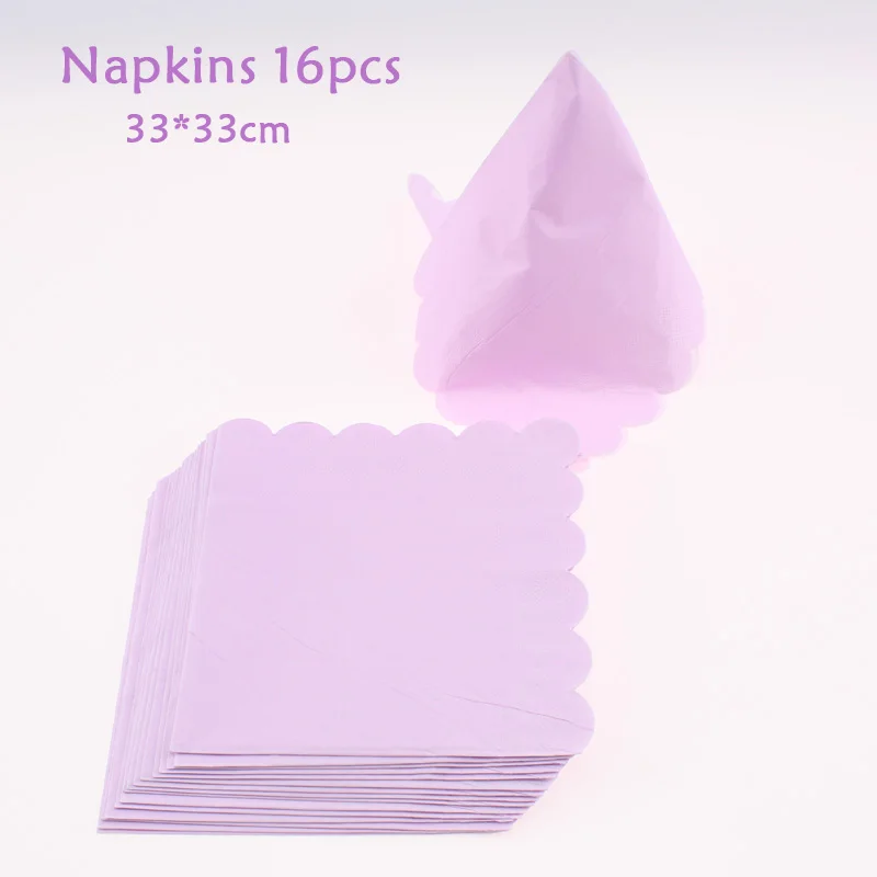 

41Pc/Set Purple Theme Party Tableware Party Baby Shower Set Up Brthday Decoration Napkin Disposable Tableware Party Supplies