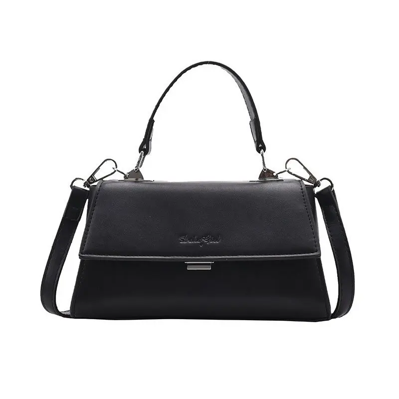 

Women's 2021 new simple shoulder diagonal bag pu leather lock small square bag
