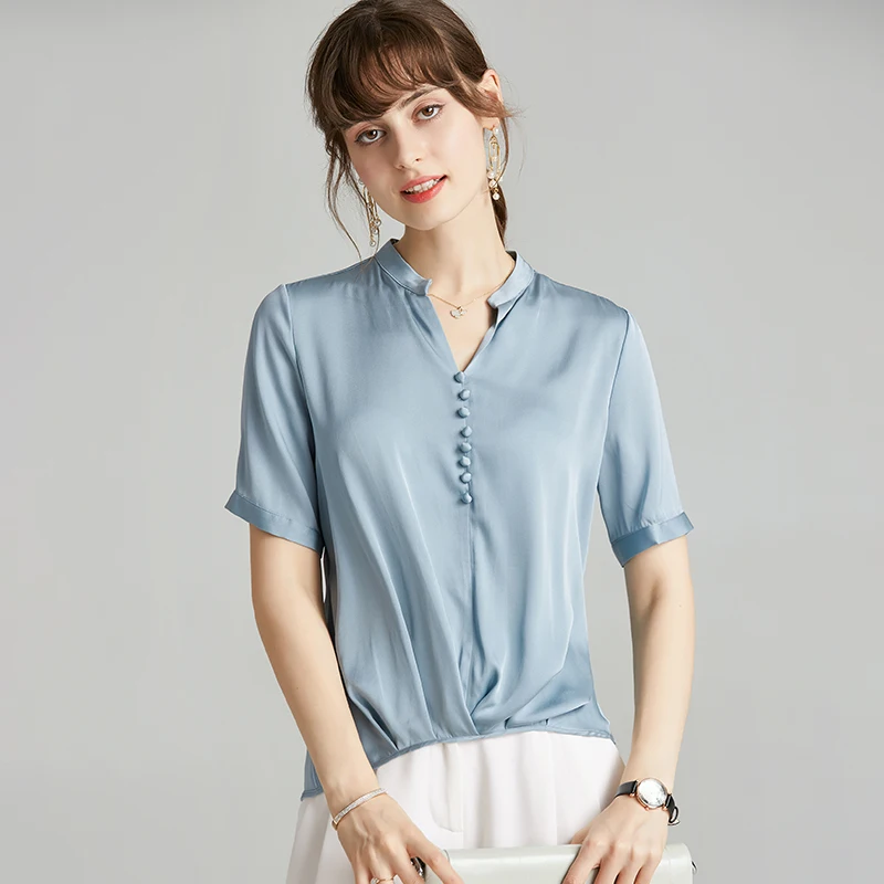 Женские модельные рубашки из чистого шелка 100% привлекательный модный пуловер с